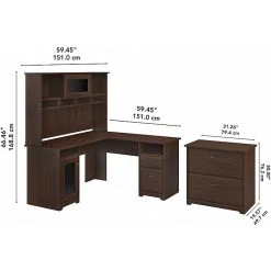 Bush Furniture Cabot 60" L-Shaped Desk with Hutch & Lateral File Cabinet, Modern Walnut (CAB005MW) - Laminated Wood Office Desk -Computer Office Desks Shop unnamed file 6511