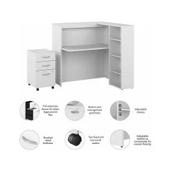 Bush Business Furniture Studio C 48"W Laminated Wood Cubicle Desk with Shelves & Mobile File Cabinet, White (STC061WHSU) -Computer Office Desks Shop unnamed file 6523