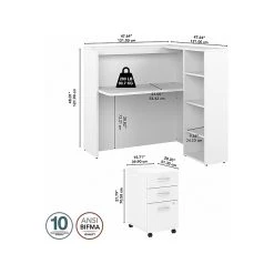 Bush Business Furniture Studio C 48"W Laminated Wood Cubicle Desk with Shelves & Mobile File Cabinet, White (STC061WHSU) -Computer Office Desks Shop unnamed file 6524