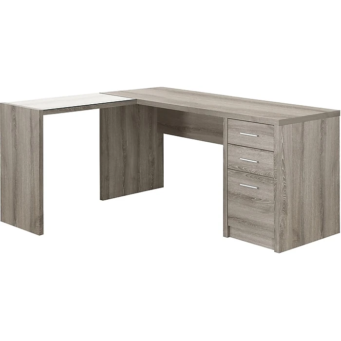 Monarch Specialties Inc. 60" L-Shaped Desk, Dark Taupe (I 7138) - Durable Laminate Workspace 1 Monarch Specialties Inc. 60" L-Shaped Desk, Dark Taupe (I 7138) - Durable Laminate Workspace