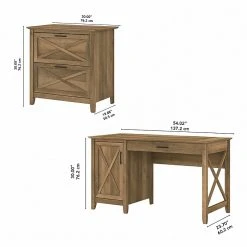 Bush Furniture Key West 54" Reclaimed Pine Computer Desk with Storage & 2-Drawer Lateral File Cabinet | KWS008RCP -Computer Office Desks Shop unnamed file 6548