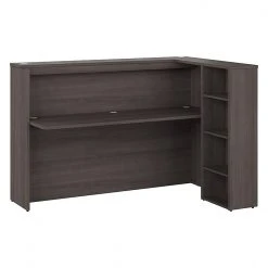 Bush Business Furniture Studio C 72"W Laminated Wood Privacy Desk with Shelves, Storm Gray (SCD572SGK)