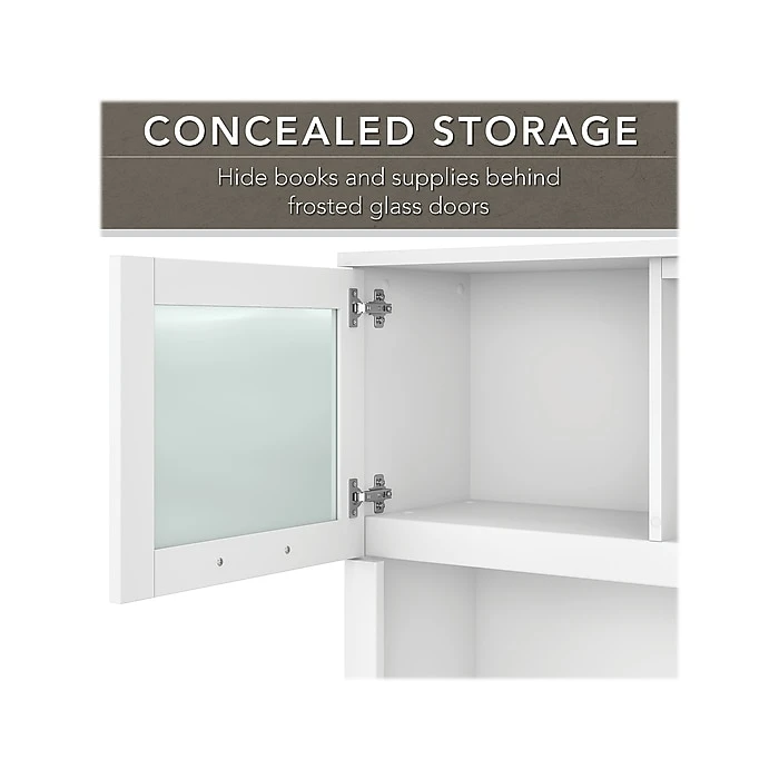 Bush Furniture Somerset 60"W L-Shaped Desk with Hutch, White (SET002WH) - Stylish Laminated Wood Office Desk 4 Bush Furniture Somerset 60"W L-Shaped Desk with Hutch, White (SET002WH) - Stylish Laminated Wood Office Desk - Image 4