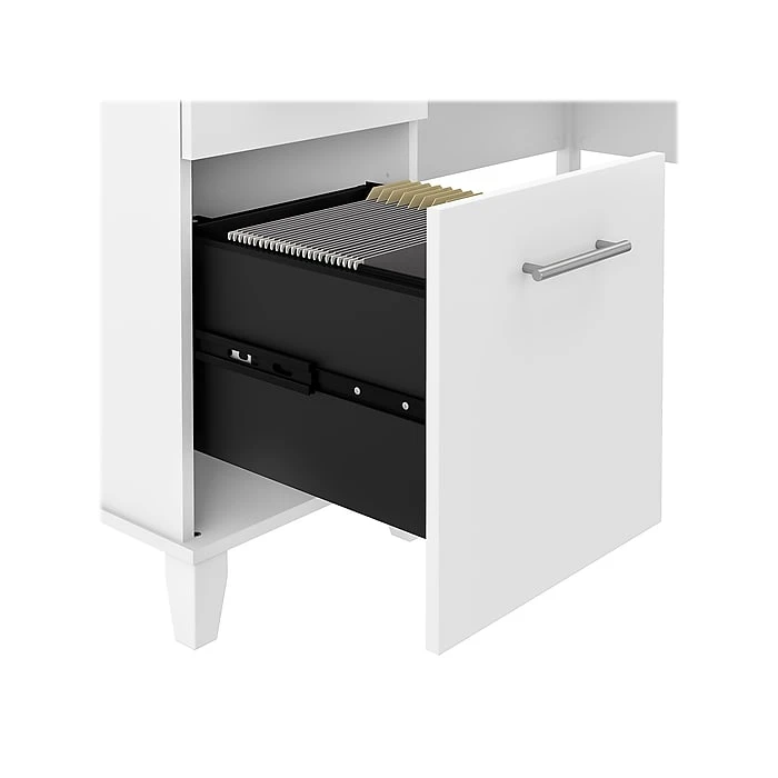 Bush Furniture Somerset 60"W L-Shaped Desk with Hutch, White (SET002WH) - Stylish Laminated Wood Office Desk 7 Bush Furniture Somerset 60"W L-Shaped Desk with Hutch, White (SET002WH) - Stylish Laminated Wood Office Desk - Image 7