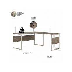 Bush Business Furniture Hybrid 60" L-Shaped Desk with Mobile File Cabinet - Modern Hickory (HYB029MHSU) -Computer Office Desks Shop unnamed file 6593