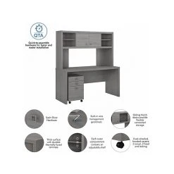 Office By Kathy Ireland® Echo 60"W Credenza Desk With Hutch And Mobile File Cabinet, Modern Gray (ECH006MG) - Laminated Wood Office Furniture -Computer Office Desks Shop unnamed file 6617