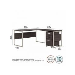 Bush Business Furniture Hybrid 60" L-Shaped Table Desk with Mobile File Cabinet, Storm Gray (HYB029SGSU) - Laminated Wood Office Desk -Computer Office Desks Shop unnamed file 6632