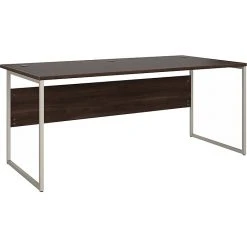 Bush Business Furniture Hybrid 72" W Laminated Wood Computer Desk, Black Walnut (HYD172BW)