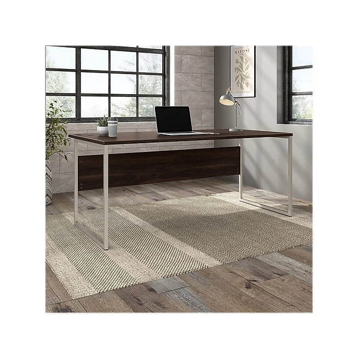 Bush Business Furniture Hybrid 72" W Laminated Wood Computer Desk, Black Walnut (HYD172BW) 2 Bush Business Furniture Hybrid 72" W Laminated Wood Computer Desk, Black Walnut (HYD172BW) - Image 2