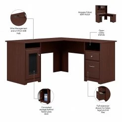 Bush Furniture Cabot L Shaped Desk in Harvest Cherry - Space-Saving Laminate Office Desk (WC31430-03K) -Computer Office Desks Shop unnamed file 667