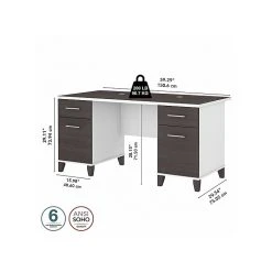 Bush Furniture Somerset 60" Laminated Wood Computer Desk - Storm Gray/White (WC81028K) | Home Office Desk -Computer Office Desks Shop unnamed file 6679