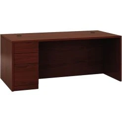 HON 10500 Series 66"W Mahogany Laminated Wood Computer Desk (H105898L.NN)