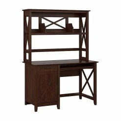 Bush Furniture Key West 48" Laminated Wood Computer Desk With Hutch in Bing Cherry (KWD248BC-03)