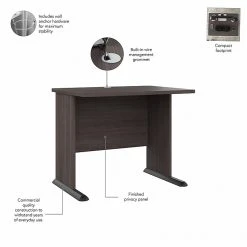 Bush Business Furniture Studio A 36"W Small Computer Desk with 3-Drawer Mobile File Cabinet, Storm Gray -Computer Office Desks Shop unnamed file 6694