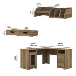 Bush Furniture Cabot 60"W L-Shaped Desk With Desktop Organizers, Reclaimed Pine (CAB065RCP) - Stylish & Functional Laminated Wood Office Desk -Computer Office Desks Shop unnamed file 6713