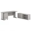 Bush Business Furniture Studio A 72"W Laminated Wood Computer Desk with File and Storage Cabinet, Platinum Gray - STA007PGSU