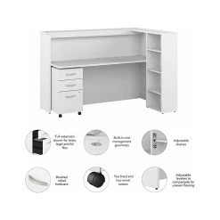 Bush Business Furniture Studio C 72"W Laminated Wood Cubicle Desk with Shelves & Mobile File Cabinet, White (STC062WHSU) -Computer Office Desks Shop unnamed file 6742