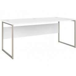 Computer Office Desks Shop 17 Bush Business Furniture Hybrid 72" W White Laminated Wood Computer Table Desk with Metal Legs | HYD172WH