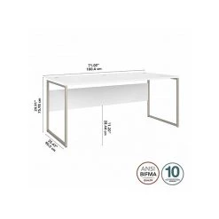 Bush Business Furniture Hybrid 72" W White Laminated Wood Computer Table Desk with Metal Legs | HYD172WH 11 Bush Business Furniture Hybrid 72" W White Laminated Wood Computer Table Desk with Metal Legs | HYD172WH -Computer Office Desks Shop unnamed file 6767