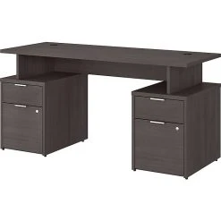 Computer Office Desks Shop 15 Bush Business Furniture Jamestown 60" Computer Desk with Four Drawers, Laminated Wood, Storm Gray (JTN017SGSU)