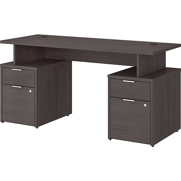 Bush Business Furniture Jamestown 60" Computer Desk with Four Drawers, Laminated Wood, Storm Gray (JTN017SGSU) 1 Bush Business Furniture Jamestown 60" Computer Desk with Four Drawers, Laminated Wood, Storm Gray (JTN017SGSU)