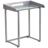 Flash Furniture Contemporary Glass Desk with Silver Frame | Modern Office Desk