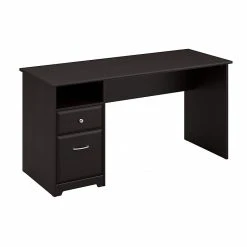 Bush Furniture Cabot 60W Computer Desk With Drawers, Espresso Oak Laminate - Office & Home Desk