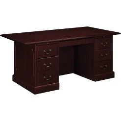 HON 94000 Series 72-inch Double Pedestal Desk in Mahogany Laminate - HON94271NN