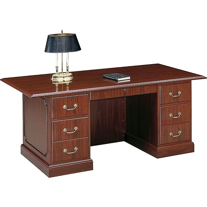 HON 94000 Series 72-inch Double Pedestal Desk in Mahogany Laminate - HON94271NN 4 HON 94000 Series 72-inch Double Pedestal Desk in Mahogany Laminate - HON94271NN - Image 4