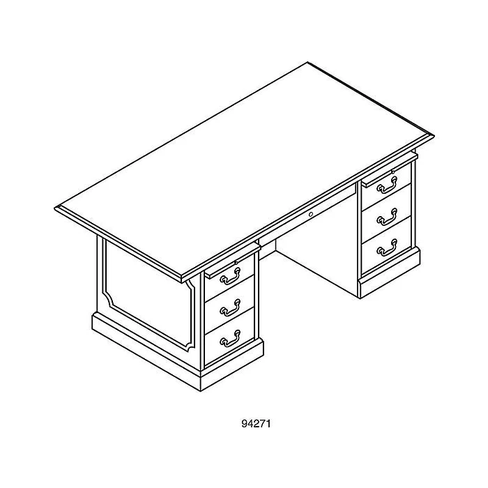 HON 94000 Series 72-inch Double Pedestal Desk in Mahogany Laminate - HON94271NN 5 HON 94000 Series 72-inch Double Pedestal Desk in Mahogany Laminate - HON94271NN - Image 5