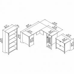 Bush Furniture Salinas 60W L-Shaped Desk with Lateral File Cabinet & 5-Shelf Bookcase - Vintage Black (SAL003VB) -Computer Office Desks Shop unnamed file 710