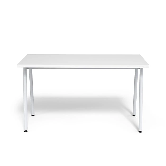 Union & Scale Lewis 29"H x 54"W White Laminate Office Desk with Tool-Less Assembly 3 Union & Scale Lewis 29"H x 54"W White Laminate Office Desk with Tool-Less Assembly - Image 3