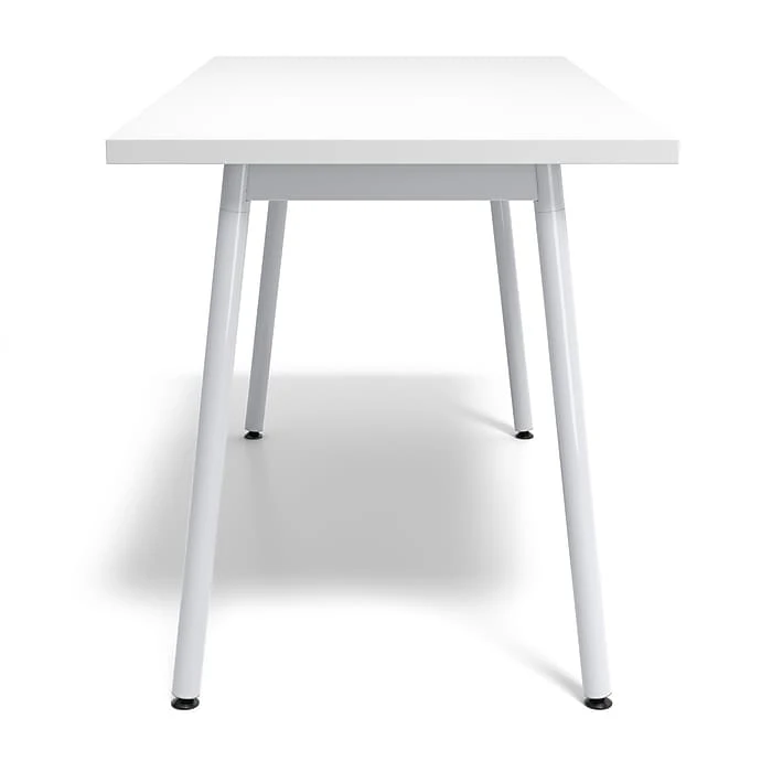 Union & Scale Lewis 29"H x 54"W White Laminate Office Desk with Tool-Less Assembly 4 Union & Scale Lewis 29"H x 54"W White Laminate Office Desk with Tool-Less Assembly - Image 4