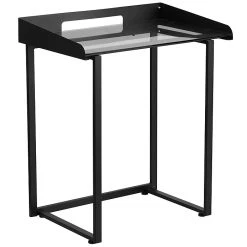Flash Furniture NANYLCD1233 Contemporary Desk - Tempered Glass & Black Frame