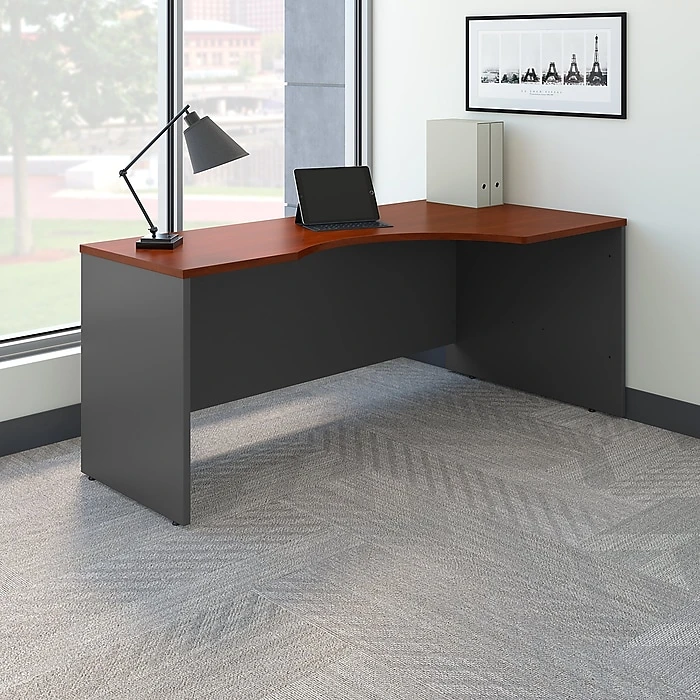 Bush Business Furniture Westfield 72W Right Handed Corner Desk in Hansen Cherry | Durable Laminate Workspace 2 Bush Business Furniture Westfield 72W Right Handed Corner Desk in Hansen Cherry | Durable Laminate Workspace - Image 2