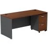 Bush Business Furniture Westfield Desk with 2-Drawer Mobile Pedestal in Hansen Cherry - SRC028HCSU