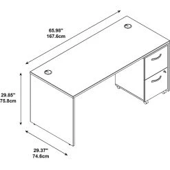 Bush Business Furniture Westfield Desk with 2-Drawer Mobile Pedestal in Hansen Cherry - SRC028HCSU -Computer Office Desks Shop unnamed file 749