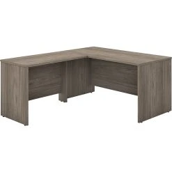 Bush Business Furniture Studio C 60" W L-Shaped Computer Desk with 42"W Return - Modern Hickory Laminate