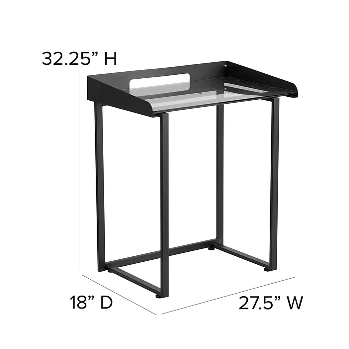 Flash Furniture NANYLCD1233 Contemporary Desk - Tempered Glass & Black Frame 5 Flash Furniture NANYLCD1233 Contemporary Desk - Tempered Glass & Black Frame - Image 5