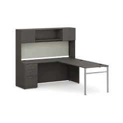 HON Mod 72" L-Shaped Executive Desk with Storage in Slate Teak - Premium Laminate Workspace