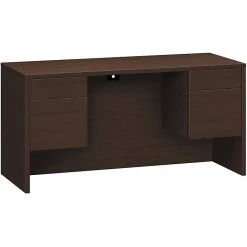 HON 10500 Series Mocha Laminate Credenza, 60"W, 2 Box & 1 File Drawer, Kneespace Design (HON10565MOMO)