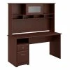 Bush Furniture Cabot 60W Computer Desk With Hutch And Drawers, Harvest Cherry (CAB042HVC) - Stylish Laminate Office Furniture