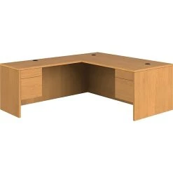 HON 10500 Series 72"W Right L-Shaped Office Desk in Harvest Laminate - Ergonomic Workspace Solution