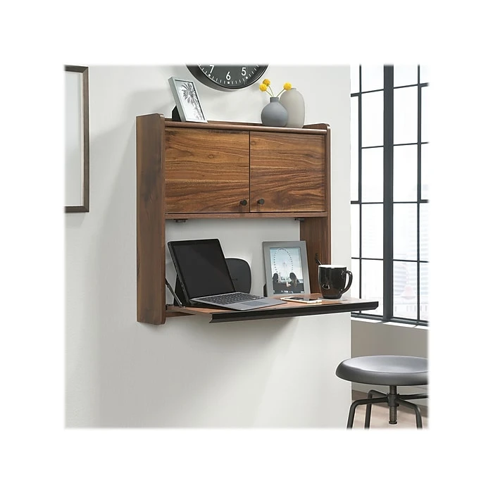 Sauder Harvey Park 28" Wall Desk in Grand Walnut - Compact Laminate Workspace (423704) 5 Sauder Harvey Park 28" Wall Desk in Grand Walnut - Compact Laminate Workspace (423704) - Image 5