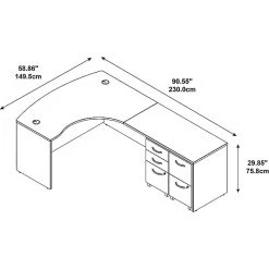 Bush Business Furniture Westfield L-Shaped Desk with 2 Mobile Pedestals, Hansen Cherry - Right Handed -Computer Office Desks Shop unnamed file 849