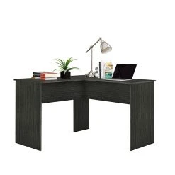 Easy 2 Go Corner Computer Desk, Gray (WE-OF-0152G) - Compact Laminate Home Office Furniture