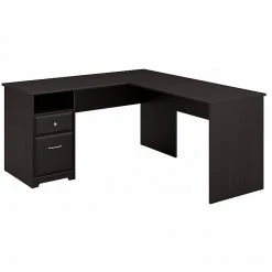 Bush Furniture Cabot 60W L-Shaped Computer Desk with Drawers, Espresso Oak (CAB044EPO) - Durable Laminate Workspace
