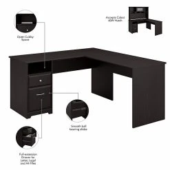 Bush Furniture Cabot 60W L-Shaped Computer Desk with Drawers, Espresso Oak (CAB044EPO) - Durable Laminate Workspace 9 Bush Furniture Cabot 60W L-Shaped Computer Desk with Drawers, Espresso Oak (CAB044EPO) - Durable Laminate Workspace -Computer Office Desks Shop unnamed file 899