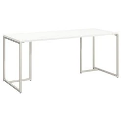 Office By Kathy Ireland® Method 72W Laminate Table Desk, White (KI70207K) - Durable & Stylish Workstation
