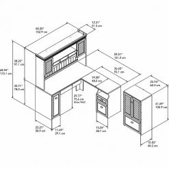 Bush Furniture Fairview 60W L-Shaped Desk with Hutch & Storage Cabinet in Antique White/Tea Maple - Stylish Laminate Office Furniture -Computer Office Desks Shop unnamed file 938